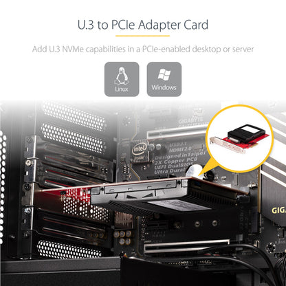 U.3 TO PCIE ADAPTER CARD - PCI EXPRESS 4.0 U.3 NVME SSDS