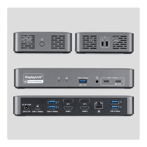DUAL-MONITOR SMART DOCK - 96W PD HDMI OR DP GBE (194N-USBC-SMARTDOCK)