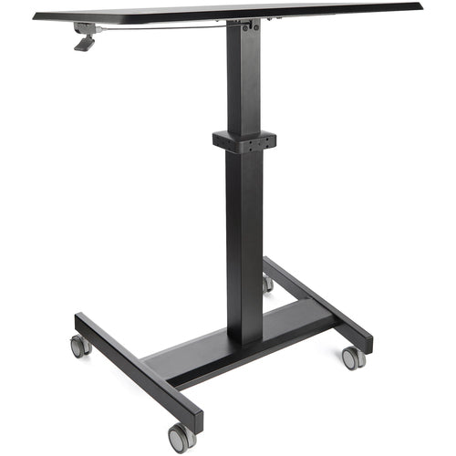 MOBILE STANDING DESK ON WHEELS PORTABLE SIT STAND HEIGHT ADJ CART