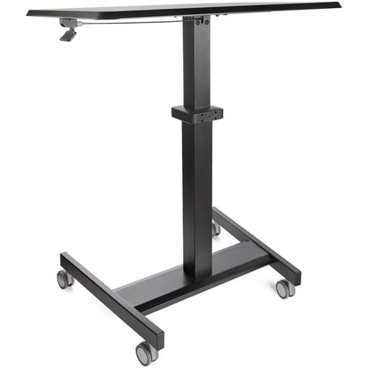 MOBILE STANDING DESK ON WHEELS PORTABLE SIT STAND HEIGHT ADJ CART