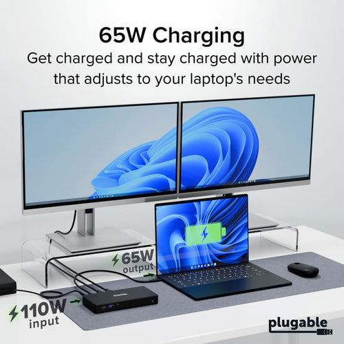 PLUGABLE USBC DUAL HDMI PD DOCK USB-C DUAL HDMI DOCKING STATION 65W