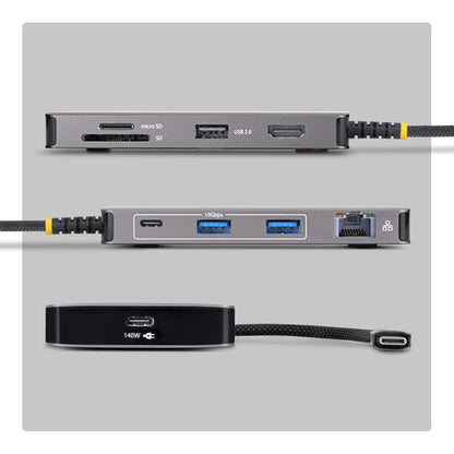 USB-C MULTIPORT HUB - 4K 60HZ HDMI 140W PD GBE