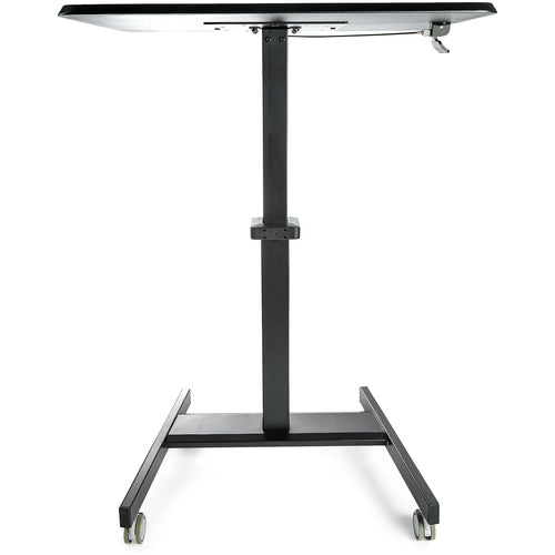 MOBILE STANDING DESK ON WHEELS PORTABLE SIT STAND HEIGHT ADJ CART