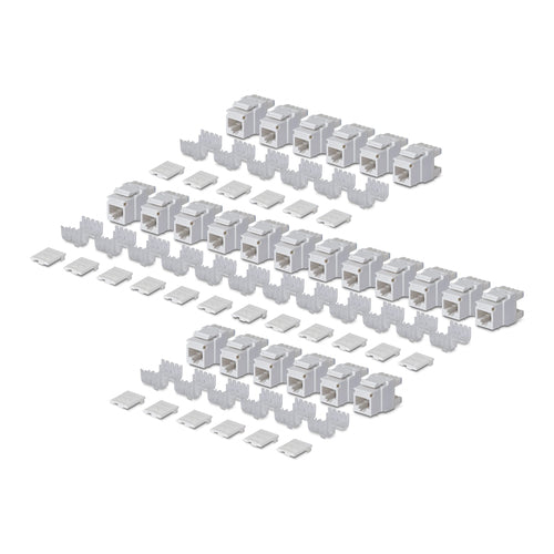 CAT6 UTP KEYSTONE JACK 24-PACK 180-DEGREE 110 PUNCH DOWN WHITE