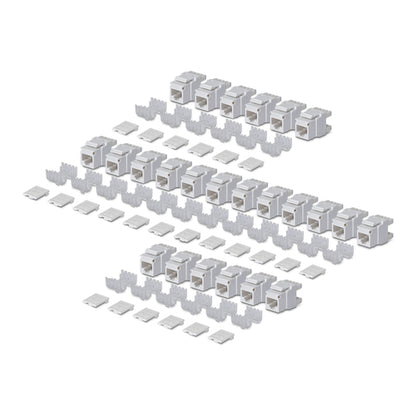 CAT6 UTP KEYSTONE JACK 24-PACK 180-DEGREE 110 PUNCH DOWN WHITE