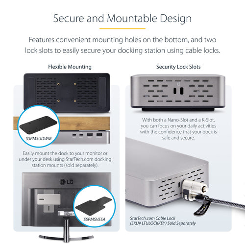 USB4 DOCKING STATION DUAL HDMI 4K 60HZ USB-C 40GBPS 6X USB