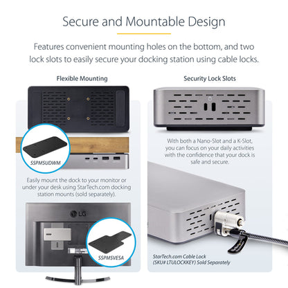USB4 DOCKING STATION DUAL HDMI 4K 60HZ USB-C 40GBPS 6X USB