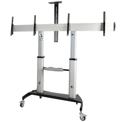 ROLLING TV STAND DUAL TV CART MOBILE DISPLAY CART VESA MOUNT