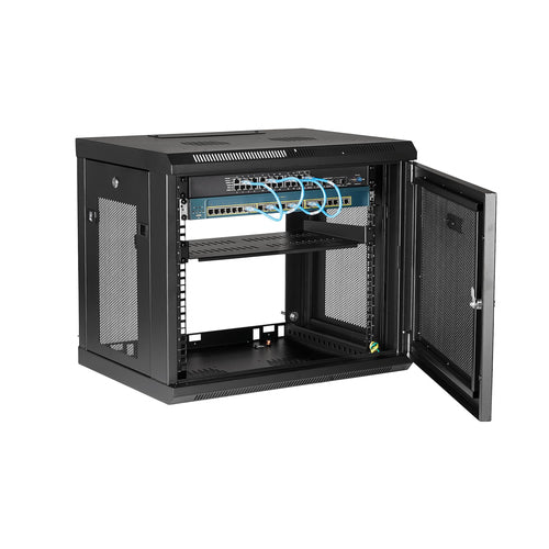 WALL MOUNT NETWORK SWITCH CABINET 9U SERVER RACK ENCLOSURE