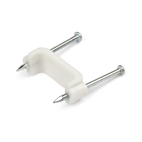 100PK CABLE CLIPS WITH NAILS CORD MOUNTING FASTENERS FOR WALL L