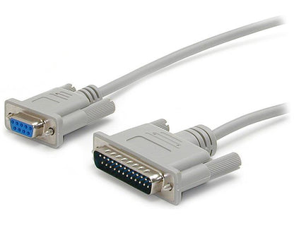 10FT CROSS WIRED SERIAL/NULL MODEM CABLE DB9F TO DB25M