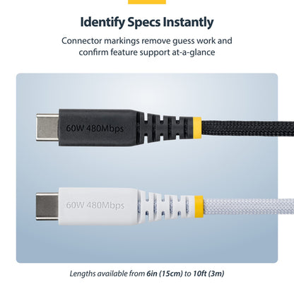 5-PACK USB-C CHARGING CABLE 60W PD/RUGGED USB 2.0 CHARGER CORD