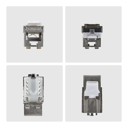 CAT6A STP KEYSTONE JACK 10-PACK 90-DEGREE/TOOLLESS/SHIELDED