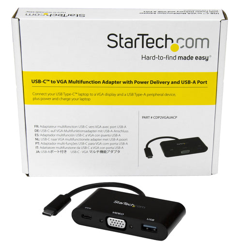 USB C MULTIPORT ADAPTER 60W PD VGA USBC MINI TRAVEL DOCK W/ USB