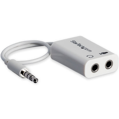 HEADPHONE MICROPHONE SPLITTER WHITE - 4 PIN TO 2X 3 PIN 3.5MM