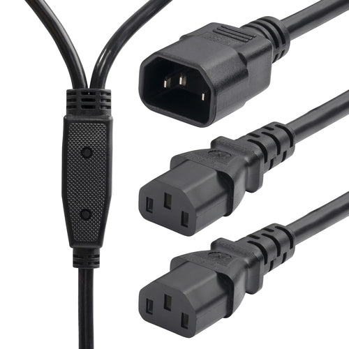 6FT POWER CORD SPLITTER IEC 60320 C14 TO 2X C13 10A 250V
