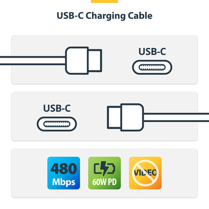 3M WHITE USB-C CHARGING CABLE 60W POWER DELIVERY M/M TYPE-C