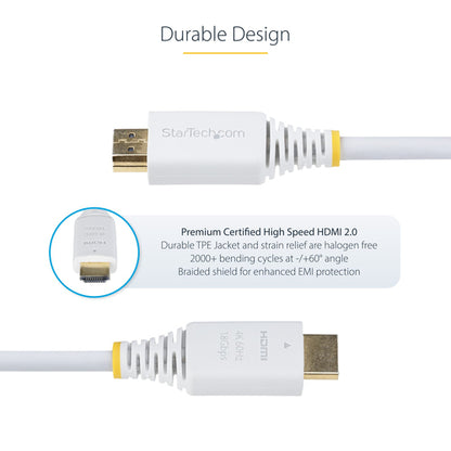 PREMIUM CERTIFIED HDMI CABLE 10FT WHITE HDMI CORD/4K 60HZ/HDR10