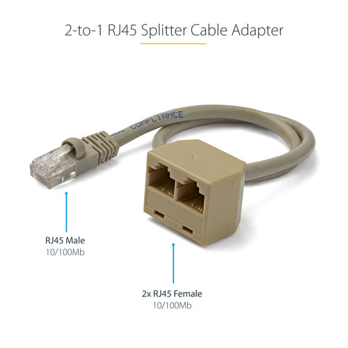 RJ45 SPLITTER CABLE ADAPTER NETWORK CABLE DROP SPLITTER F/M