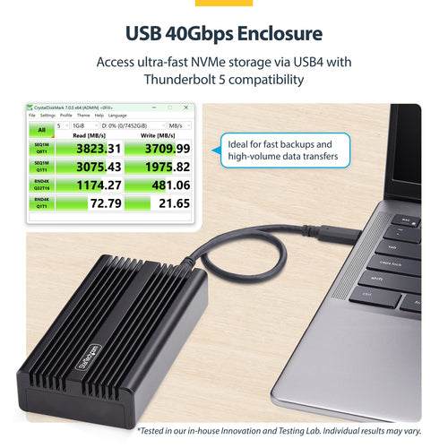 USB4 NVME ENCLOSURE M.2 SSD USB-C/THUNDERBOLT 5/4 SSD ENCLOSURE