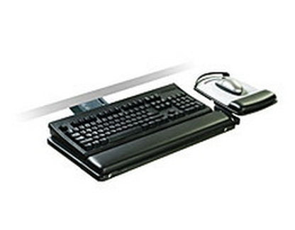 KEYBOARD TRAY ADJUSTABLE ARM SIT/STAND 23IN TRACK ADJ PLATFORM (AKT180LE)