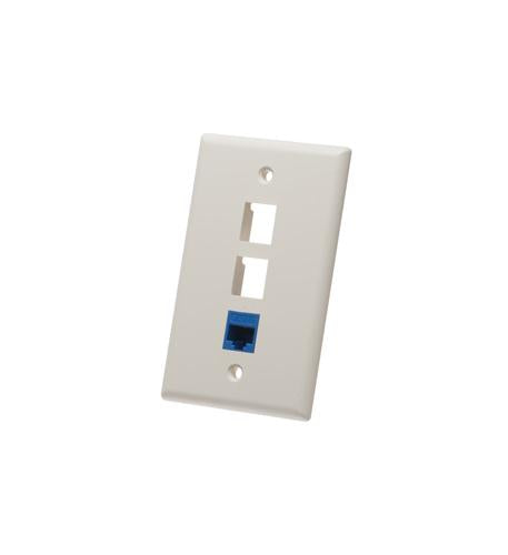 FACEPLATE, FLAT, 1-GANG, 3-PORT, ALMOND