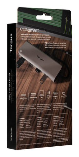 USB-C ALT MODE DUAL HDMI 4KMOBI LE DOCK W140W EPR PASSTHRU SDREADER