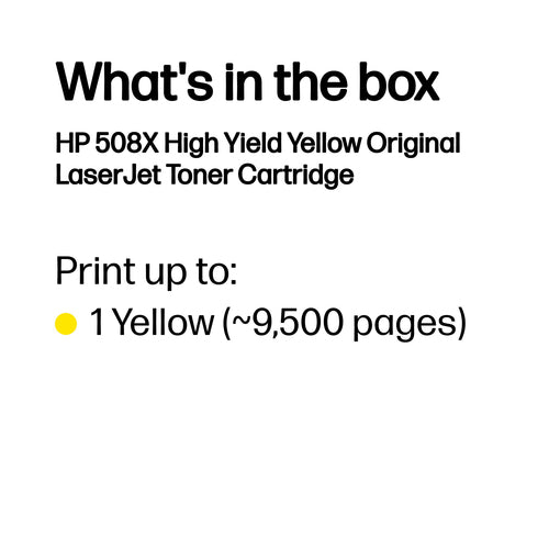508X YELLOW TONER CARTRIDGE FOR LASERJET