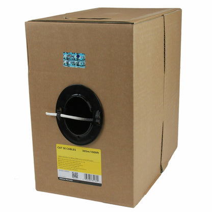 1000FT WHITE CAT5E CABLE BULK SOLID ETHERNET CABLE SPOOL RJ45
