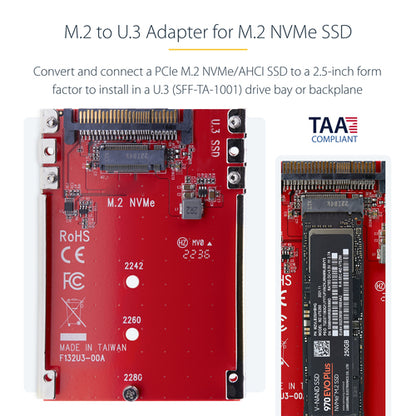 M.2 TO U.3 ADAPTER/CONVERTER - M2 NVME SSD TO 2.5INCH U.3