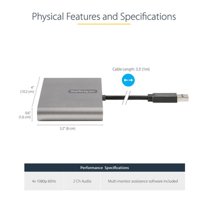 USB TO HDMI ADAPTER EXTERNAL MULTI MONITOR VIDEO CONVERTER