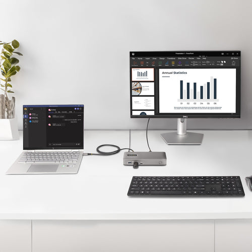 DUAL-MONITOR USB-C LAPTOP DOCK DP AND HDMI/VGA 7XUSB PD 3.0