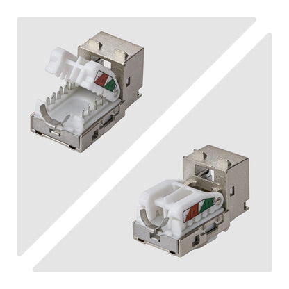 CAT6A STP KEYSTONE JACK 10-PACK 90-DEGREE/TOOLLESS/SHIELDED