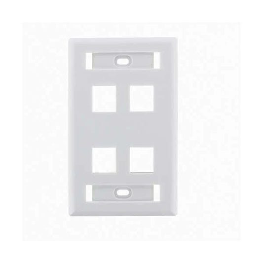 FACEPLATE ID WINDOW 4 PORT WHITE 25PK