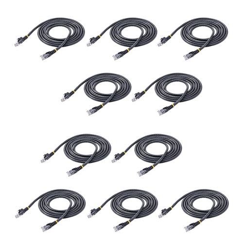 6FT BLACK 10 PACK CAT6 CABLE SNAGLESS RJ45 UTP PATCH CABLE CORD