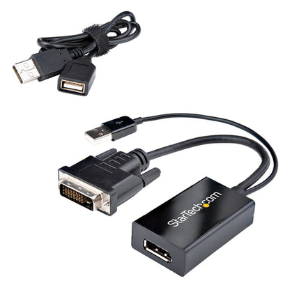 DVI TO DISPLAYPORT ADAPTER DVI-D DP VIDEO CONVERTER USB POWER