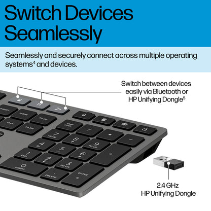 SMART BUY 725 MULTI-DEVICE RCHRGBL WL KBD (9T5B2AA#ABA)