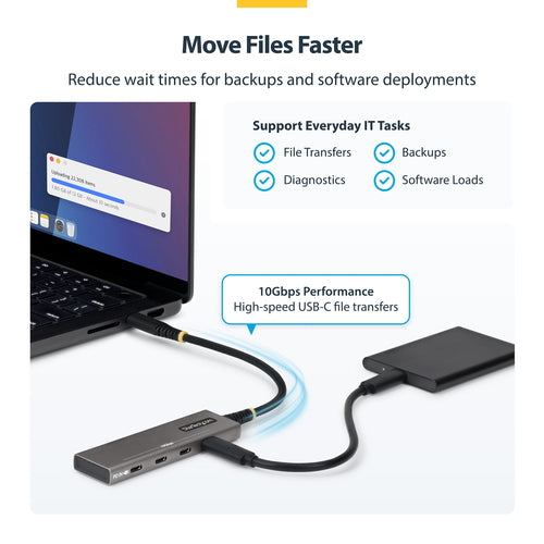 4-PORT USB-C HUB 10GBPS - 100W PD CHARGING 4X USB-C PORTS