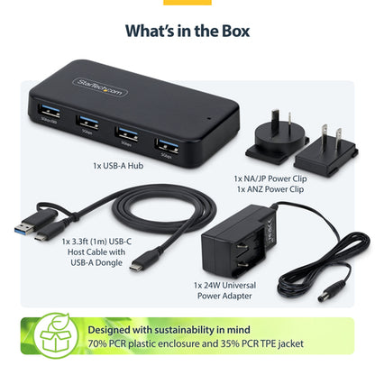 4-PORT USB-A HUB 5GBPS USB-C AND USB-A HOST CABLE
