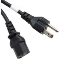 POWER CABLE IEC TO USA 3PIN BLACK 1.8M