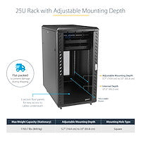 25U SERVER RACK CABINET NETWORK EQUIPMENT RACK ENCLOSURE