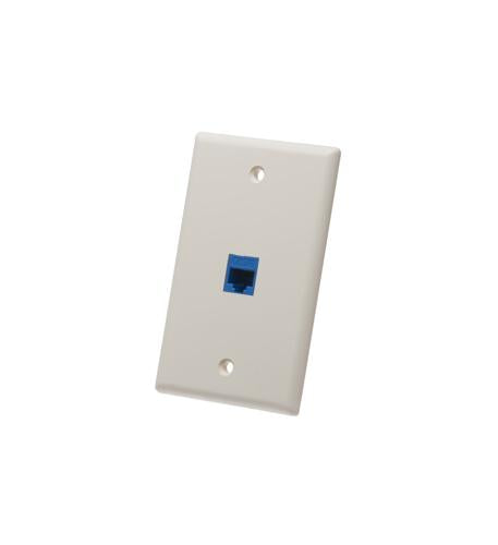 FACEPLATE, FLAT, 1-GANG, 1-PORT, ALMOND