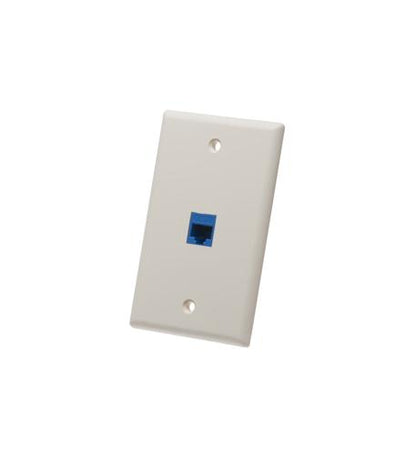 FACEPLATE, FLAT, 1-GANG, 1-PORT, ALMOND