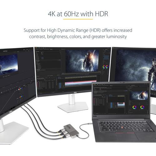 3-PORT USB-C MST HUB HDMI - TRIPLE 4K 60HZ WINDOWS ONLY