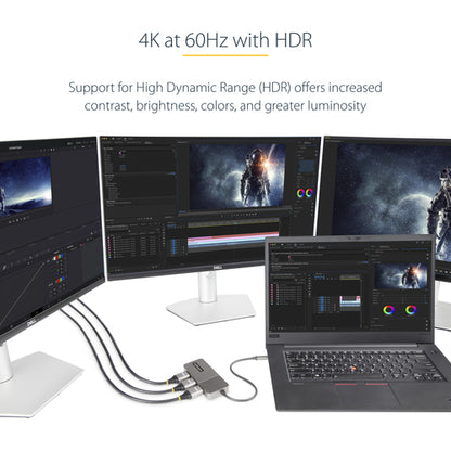 3-PORT USB-C MST HUB HDMI - TRIPLE 4K 60HZ WINDOWS ONLY