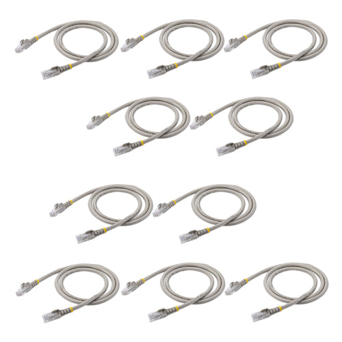 3FT GREY 10 PACK CAT6 CABLE SNAGLESS RJ45 UTP PATCH CABLE CORD