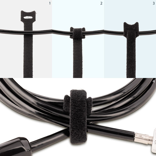 HOOK AND LOOP CABLE TIES 50PK REUSABLE CABLE MANAGEMENT WRAPS