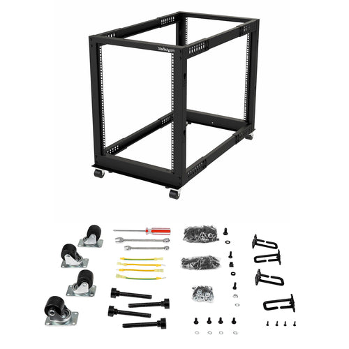 15U OPEN FRAME SERVER RACK 4 POST NETWORK EQUIPMENT RACK