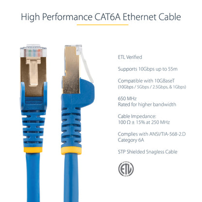 25FT BLUE CAT6A ETHERNET CABLE SNAGLESS RJ45 UTP PATCH CABLE CORD