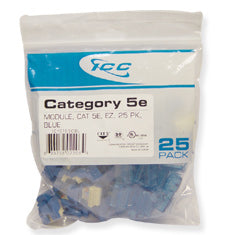 IC107E5CBL - 25PK Cat5 Jack - Blue EZ